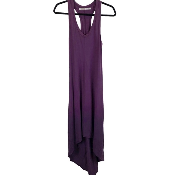 Athleta Purple Dip Dyed Ombre Hi-Lo Racer Back Midi Maxi Tank Dress sz S - Picture 1 of 8